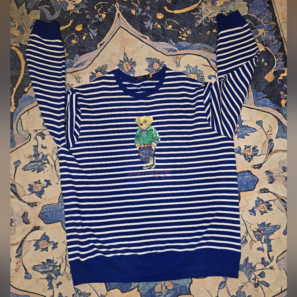 Polo by Ralph Lauren Blue and White Striped Top - Picture 2 of 5